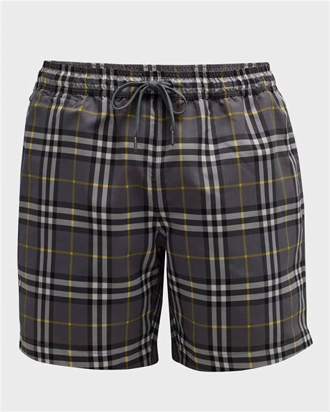 burberry men's martin check swim shorts|burberry carbon blue swim shorts.